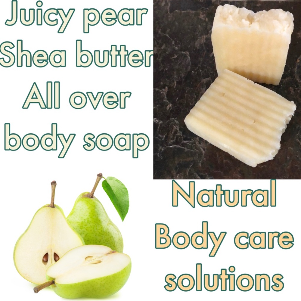 Juicy Pear Shea Butter Body Soap small batch handmade natural skincare